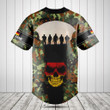 Customize Germany 3D Skull Flag Camouflage Baseball Jersey Shirt