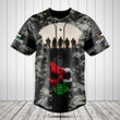 Customize Palestine 3D Skull Flag Camouflage Baseball Jersey Shirt