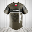 Customize Poland Coat Of Arms Olive Green Baseball Jersey Shirt