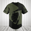 Customize Germany Map Black And Olive Green Baseball Jersey Shirt