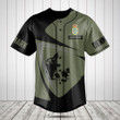 Customize Denmark Map Black And Olive Green Baseball Jersey Shirt