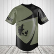 Customize Denmark Map Black And Olive Green Baseball Jersey Shirt