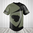 Customize Lithuania Map Black And Olive Green Baseball Jersey Shirt