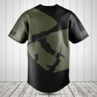 Customize Italy Map Black And Olive Green Baseball Jersey Shirt