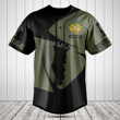 Customize Portugal Map Black And Olive Green Baseball Jersey Shirt