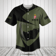 Customize Hungary Map Black And Olive Green Baseball Jersey Shirt