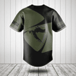 Customize Croatia Map Black And Olive Green Baseball Jersey Shirt