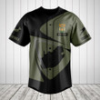 Customize South Africa Map Black And Olive Baseball Jersey Shirt