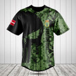 Customize Denmark Black Skull Camouflage Baseball Jersey Shirt