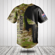 Customize Australia Black Skull Camouflage Baseball Jersey Shirt