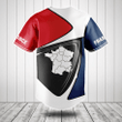 Customize France Flag And Map Baseball Jersey Shirt