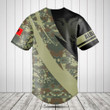 Customize Albania Coat Of Arms Camo Fire Style Baseball Jersey Shirt