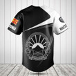 Customize Macedonia Symbol Black And White Skull Baseball Jersey Shirt