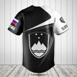 Customize Slovenia Symbol Black And White Skull Baseball Jersey Shirt
