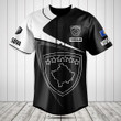 Customize Kosova Symbol Black And White Skull Baseball Jersey Shirt