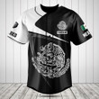 Customize Mexico Symbol Black And White Skull Baseball Jersey Shirt