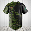 Customize Mexico Black Skull Camouflage Baseball Jersey Shirt