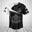 Customize Bulgaria Symbol Black And White Skull v2 Baseball Jersey Shirt