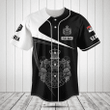 Customize Serbia Symbol Black And White Skull v2 Baseball Jersey Shirt