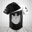 Customize Serbia Symbol Black And White Skull Baseball Jersey Shirt