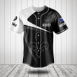 Customize Bosnia Lily Symbol Black And White Skull Baseball Jersey Shirt