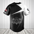 Customize Latvija Symbol Black And White Skull Baseball Jersey Shirt