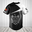Customize Moldova Symbol Black And White Skull Baseball Jersey Shirt
