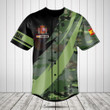 Customize Spain Coat Of Arms Camo Fire Style Baseball Jersey Shirt