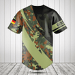 Customize Germany Coat Of Arms Camo Fire Style Baseball Jersey Shirt