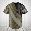 Customize Bosnia Lily Symbol Camo Fire Style Baseball Jersey Shirt