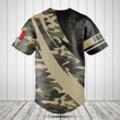 Customize France Coat Of Arms Camo v2 Fire Style Baseball Jersey Shirt