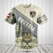 Customize Austria Coat Of Arms Camouflage 3D Baseball Jersey Shirt