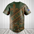 Customize Bosnia Lily Symbol Camouflage 3D Baseball Jersey Shirt