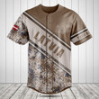 Customize Latvia Coat Of Arms Camouflage 3D Baseball Jersey Shirt