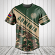 Customize Armenia Coat Of Arms Camouflage 3D Baseball Jersey Shirt