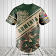 Customize Armenia Coat Of Arms Camouflage 3D Baseball Jersey Shirt