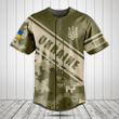 Customize Ukraine Coat Of Arms Camouflage 3D Baseball Jersey Shirt