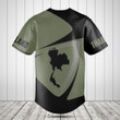 Customize Thailand Map Black And Olive Green Baseball Jersey Shirt