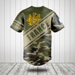 Customize France Coat Of Arms Camouflage 3D Baseball Jersey Shirt