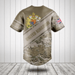 Customize United Kingdom Coat Of Arms Camouflage 3D Baseball Jersey Shirt