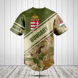 Customize Hungary Coat Of Arms Camouflage 3D Baseball Jersey Shirt