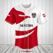 Austria Flag Fire Style Baseball Jersey Shirt