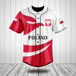 Poland Flag Fire Style Baseball Jersey Shirt