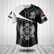 Customize Montenegro Lily Symbol Black And White Skull Baseball Jersey Shirt