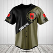 Customize Albania Coat Of Arms Round Baseball Jersey Shirt