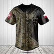 Customize Poland Wing Skull Camouflage Baseball Jersey Shirt