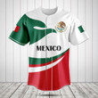 Mexico Flag Fire Style Baseball Jersey Shirt