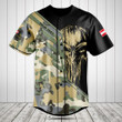 Customize Austria Wing Skull Camouflage Baseball Jersey Shirt