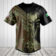 Customize Italy Wing Skull Camouflage Baseball Jersey Shirt