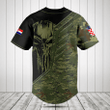 Customize Croatia Wing Skull Camouflage Baseball Jersey Shirt